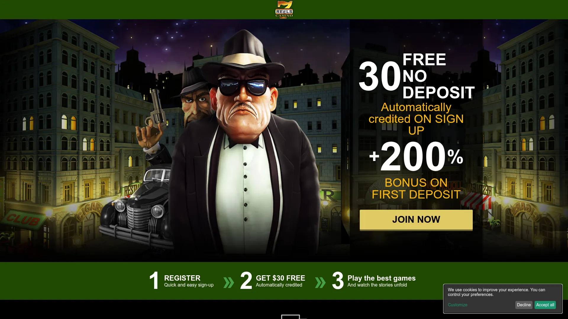 7reels Casino desktop view